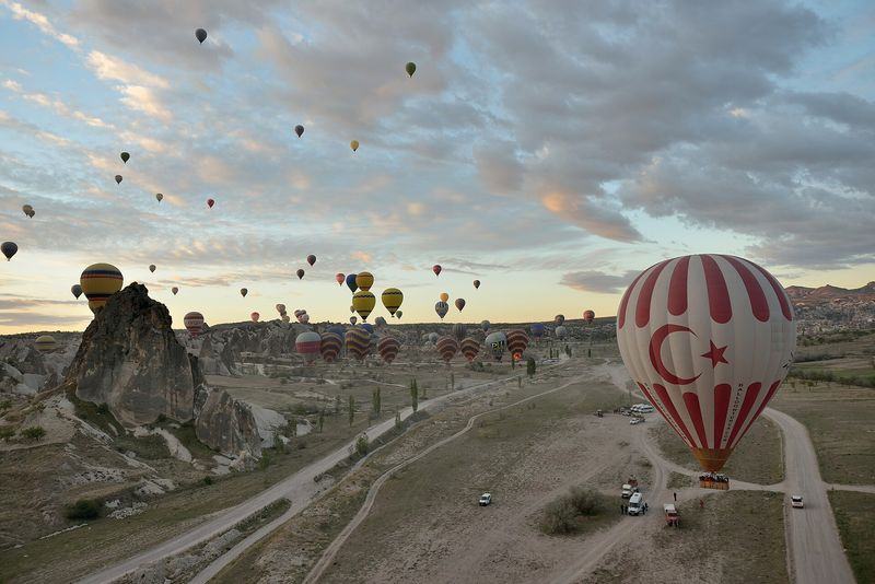 Cappadocia balloons at dawn — Turkey, Turkey